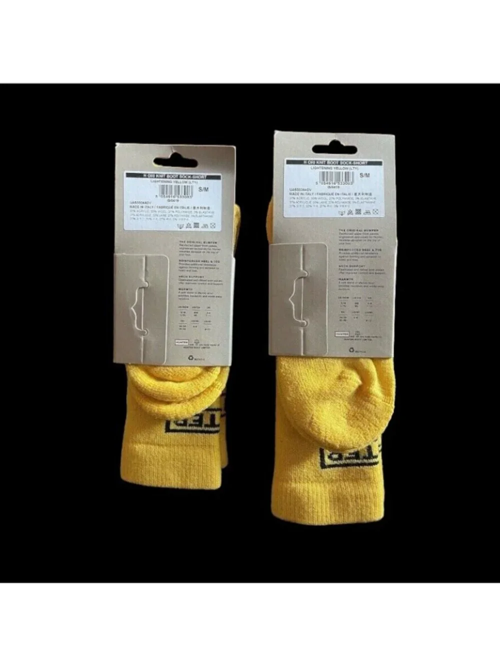 Hunter Socks Women's Yellow S/M 2-Pack Brand New Cushioned Comfort